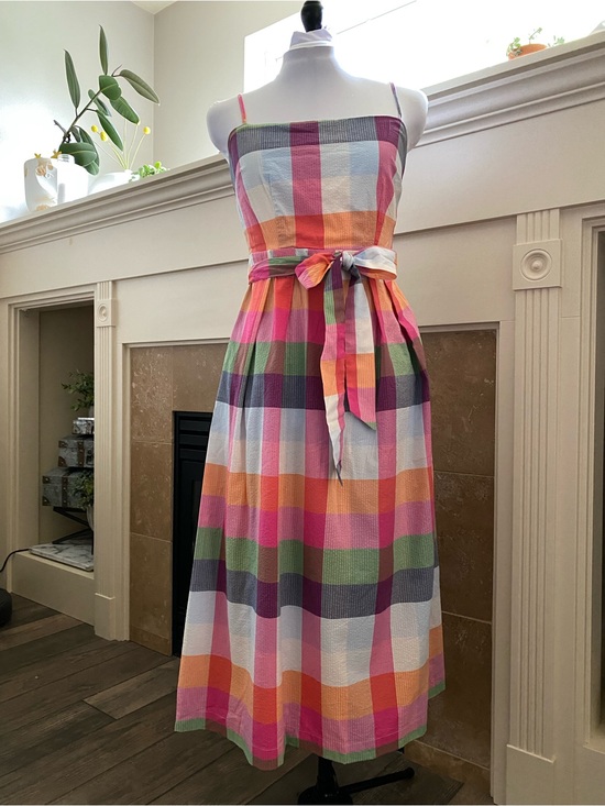 Kate Spade X Target Dresses & Skirts - NWOT Kate Spade Multicolor Plaid Midi Sundress with Waist Tie